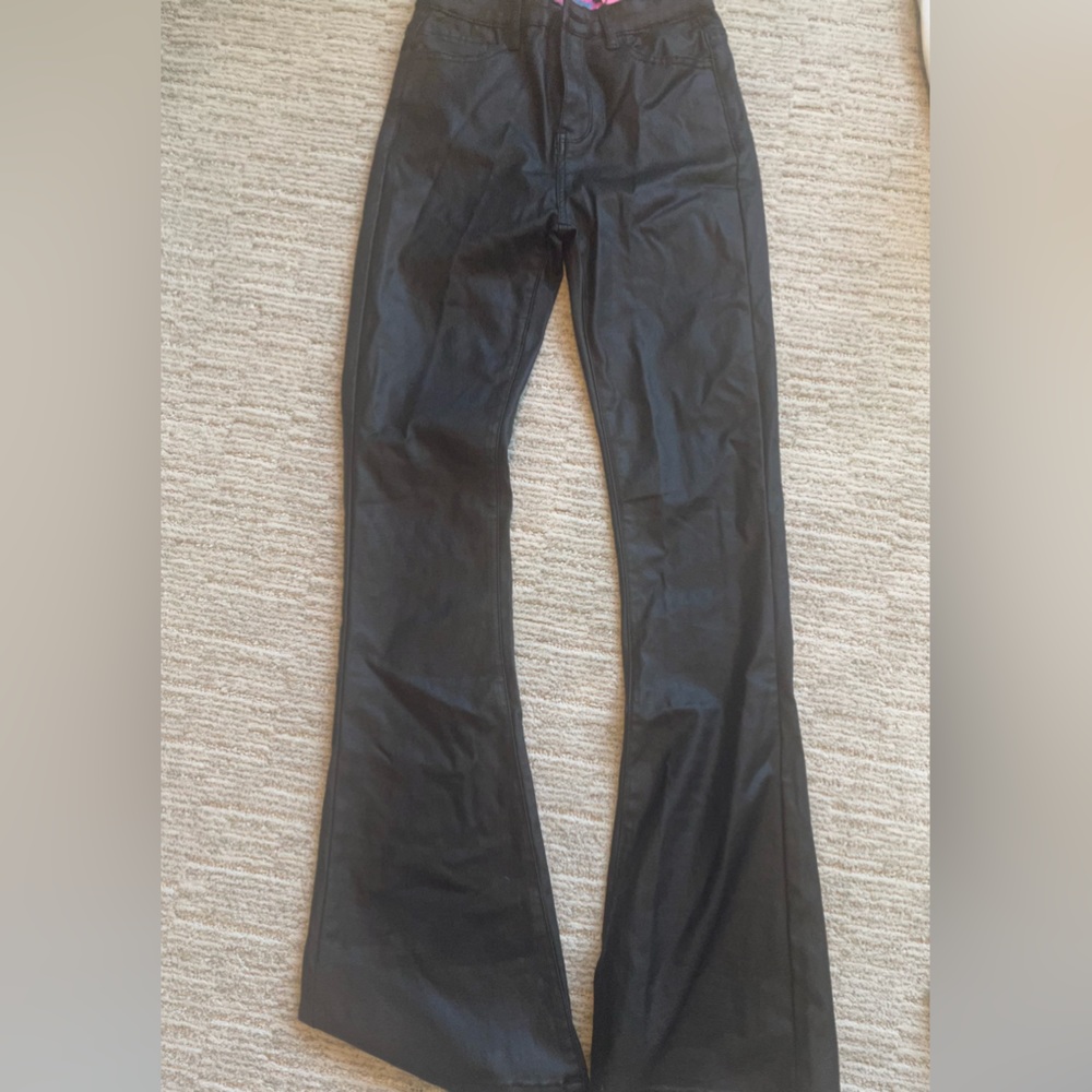 Leather flare pant